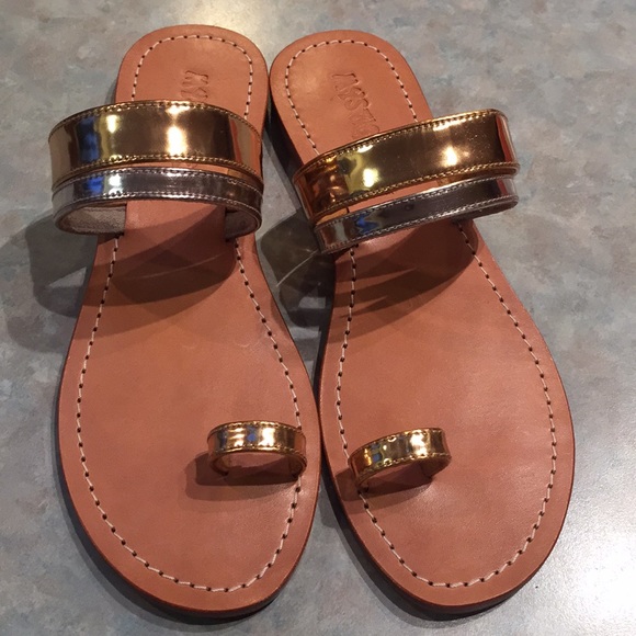 Mystique gold silver tone sandals